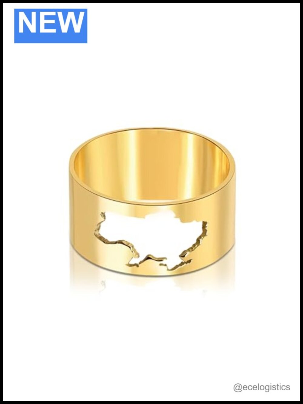 Sterling Silver Ukraine Map Ring National Emblem Ethnic Jewelry Minimalist